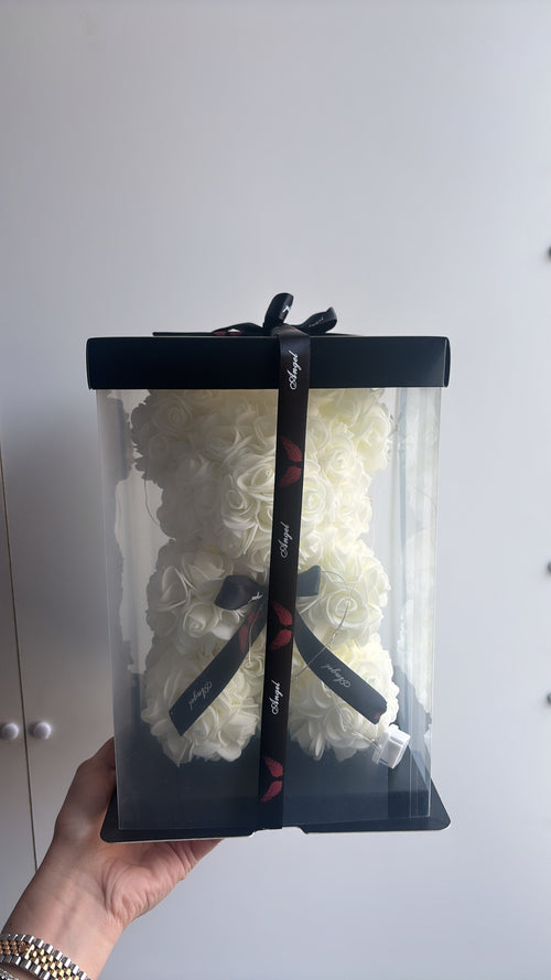 ROSES TEDDY BEAR WHITE